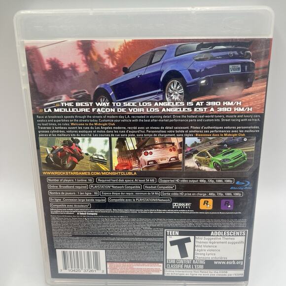Midnight Club: Los Angeles (Sony PlayStation 3 PS3 Game, 2008) CIB Tested - Picture 5 of 11